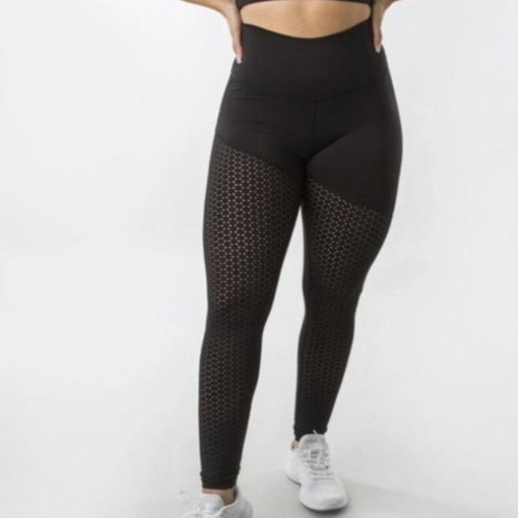 Limited Edition Buffbunny Collection Posh Laser Cut Leggings in Black - Picture 1 of 1